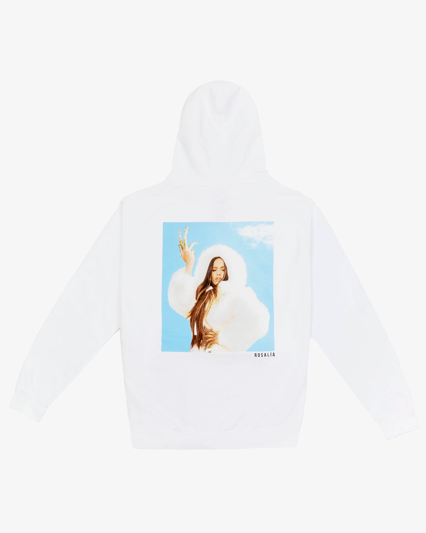 Sudadera con capucha blanca con foto