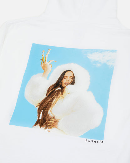 Sudadera con capucha blanca con foto